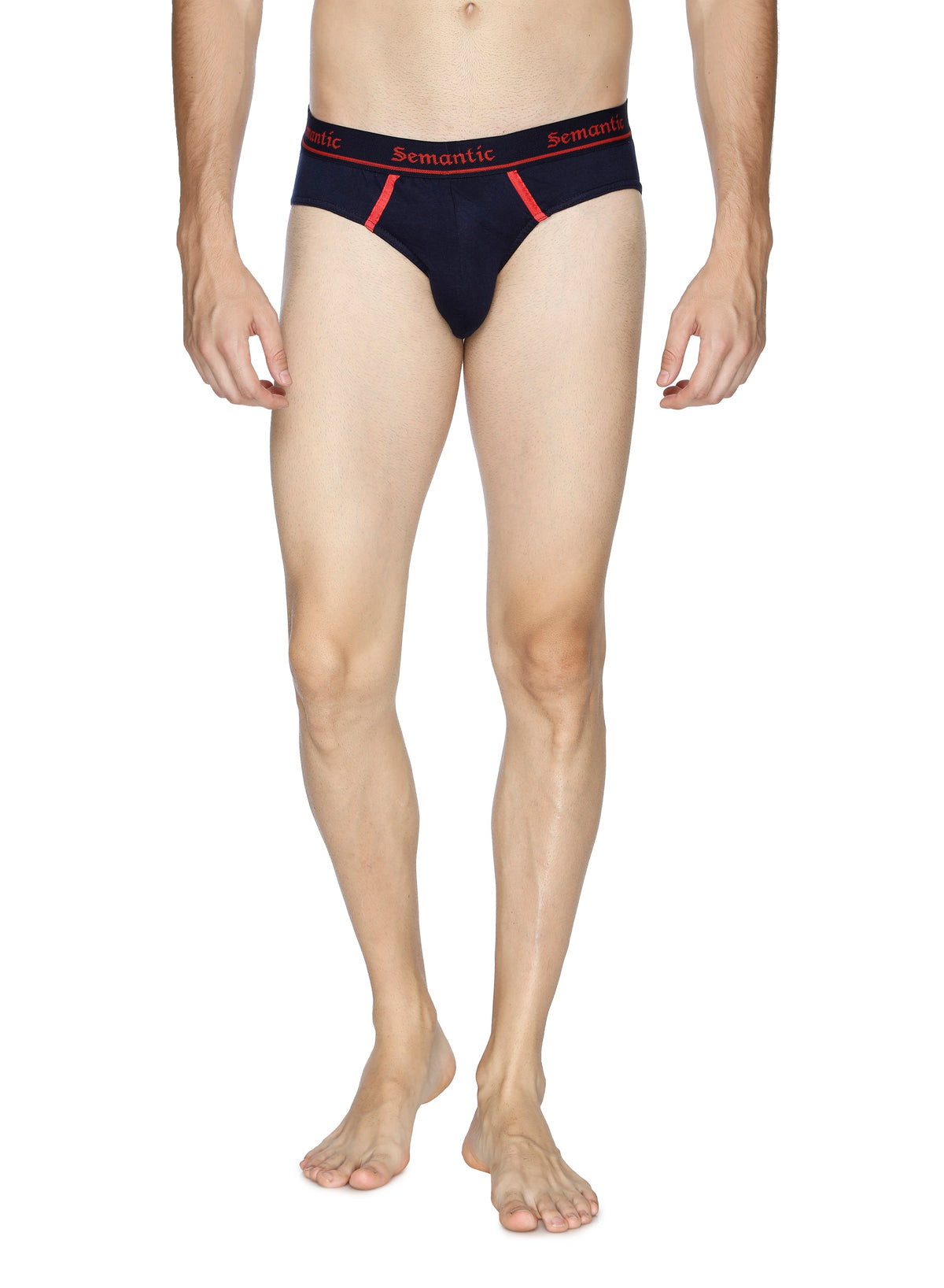 Semantic Cotton Briefs - Designer Waistband with Tape- Solid
