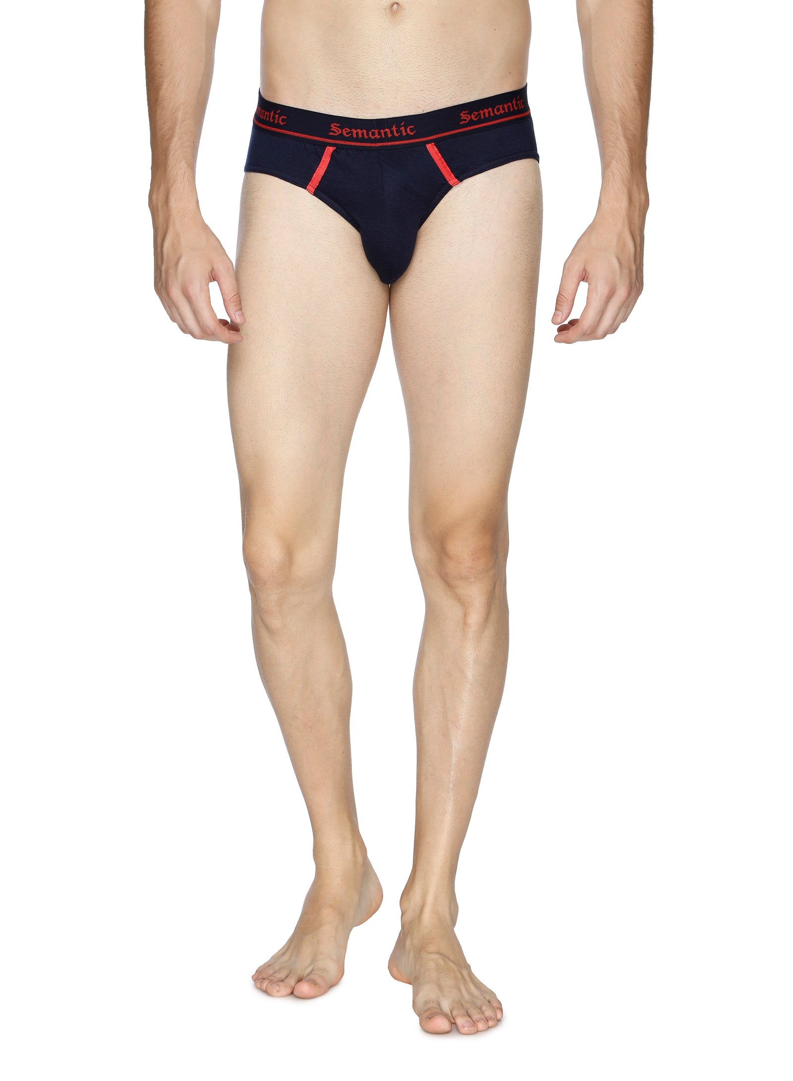 Semantic Cotton Briefs - Designer Waistband with Tape- Solid - Semantic