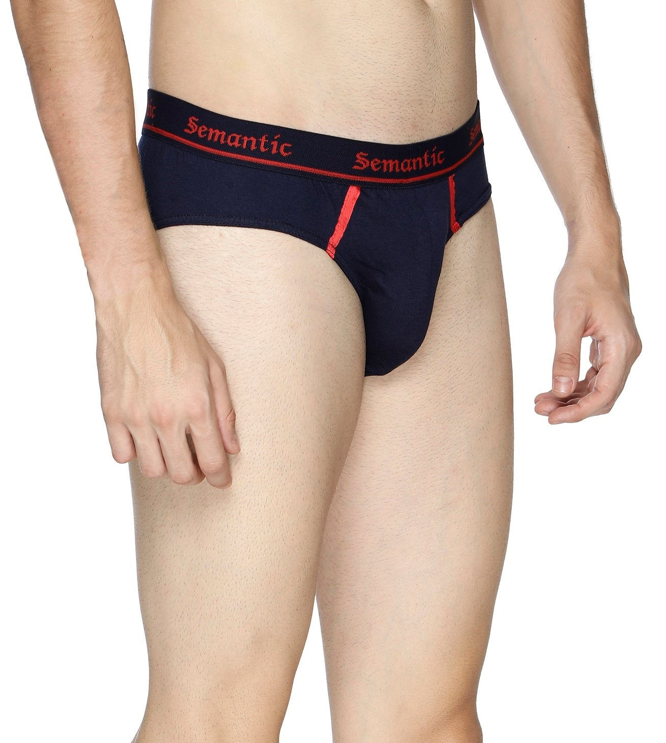 Semantic Cotton Briefs - Designer Waistband with Tape- Solid - Semantic
