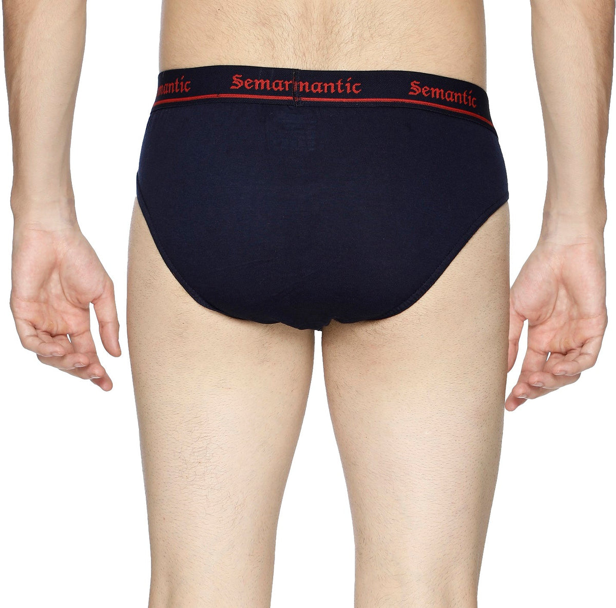 Semantic Cotton Briefs - Designer Waistband with Tape - Solid (Pack of