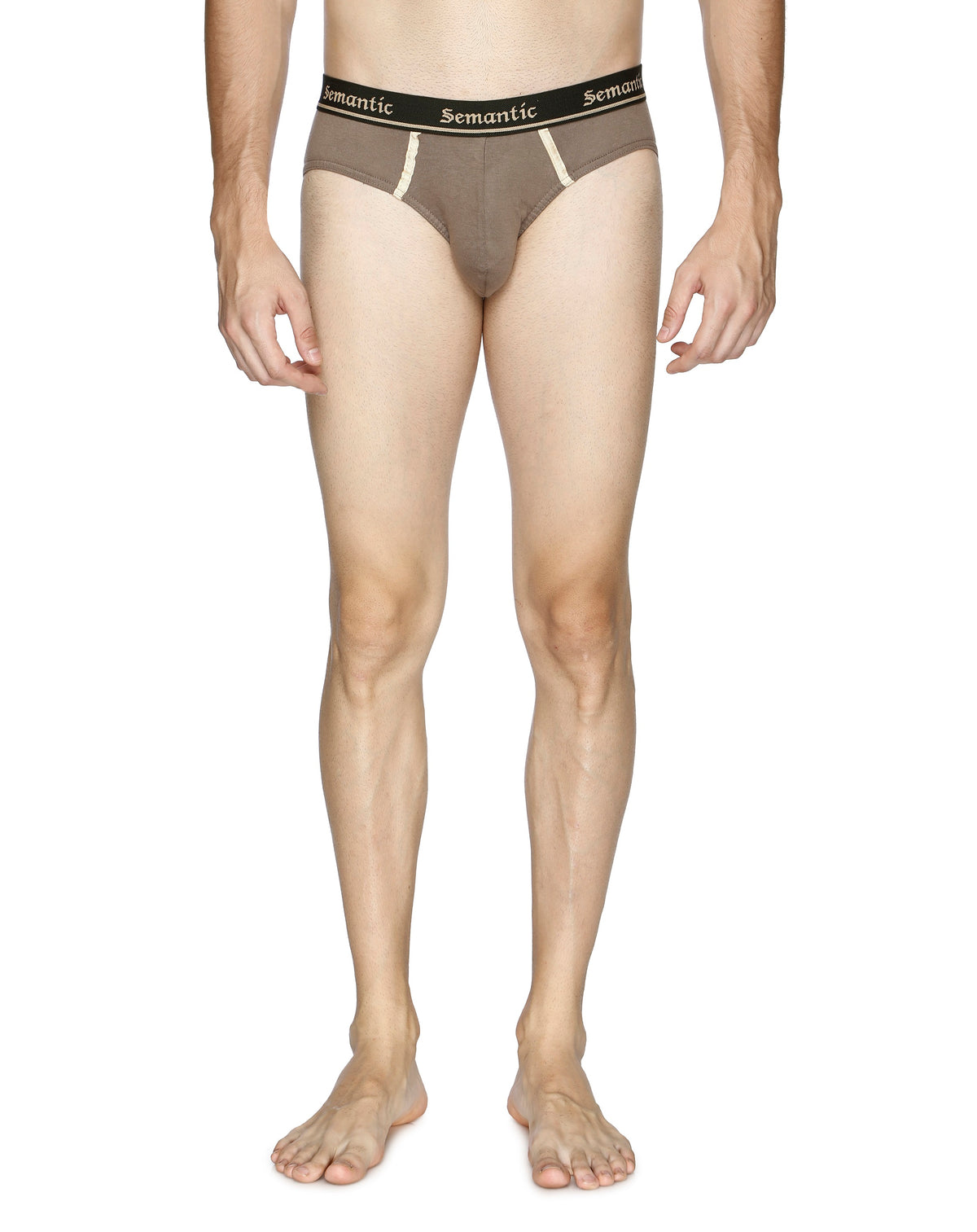 Semantic Cotton Briefs - Designer Waistband with Tape- Solid