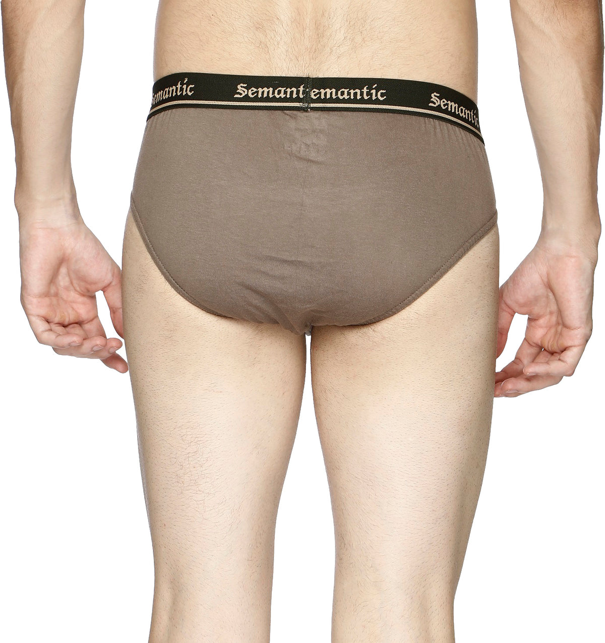 Semantic Cotton Briefs - Designer Waistband with Tape- Solid
