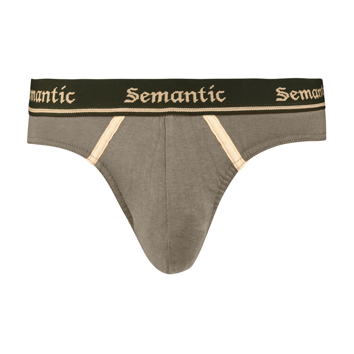 Semantic Cotton Briefs - Designer Waistband with Tape- Solid