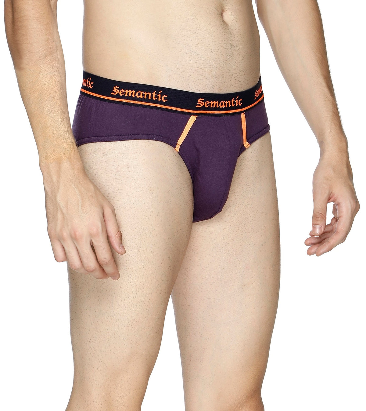 Semantic Cotton Briefs - Designer Waistband with Tape- Solid
