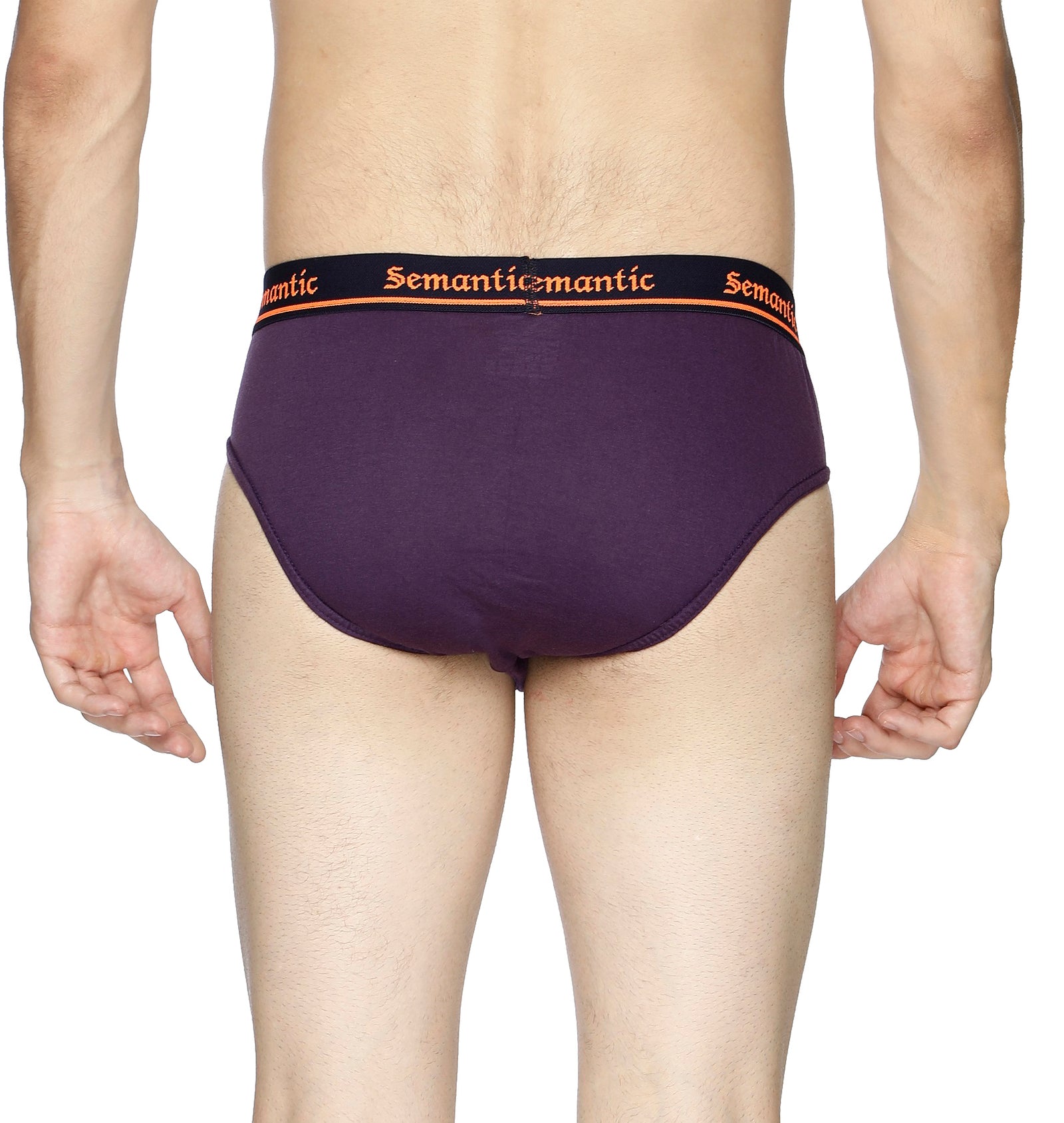 Semantic Cotton Briefs - Designer Waistband with Tape- Solid - Semantic