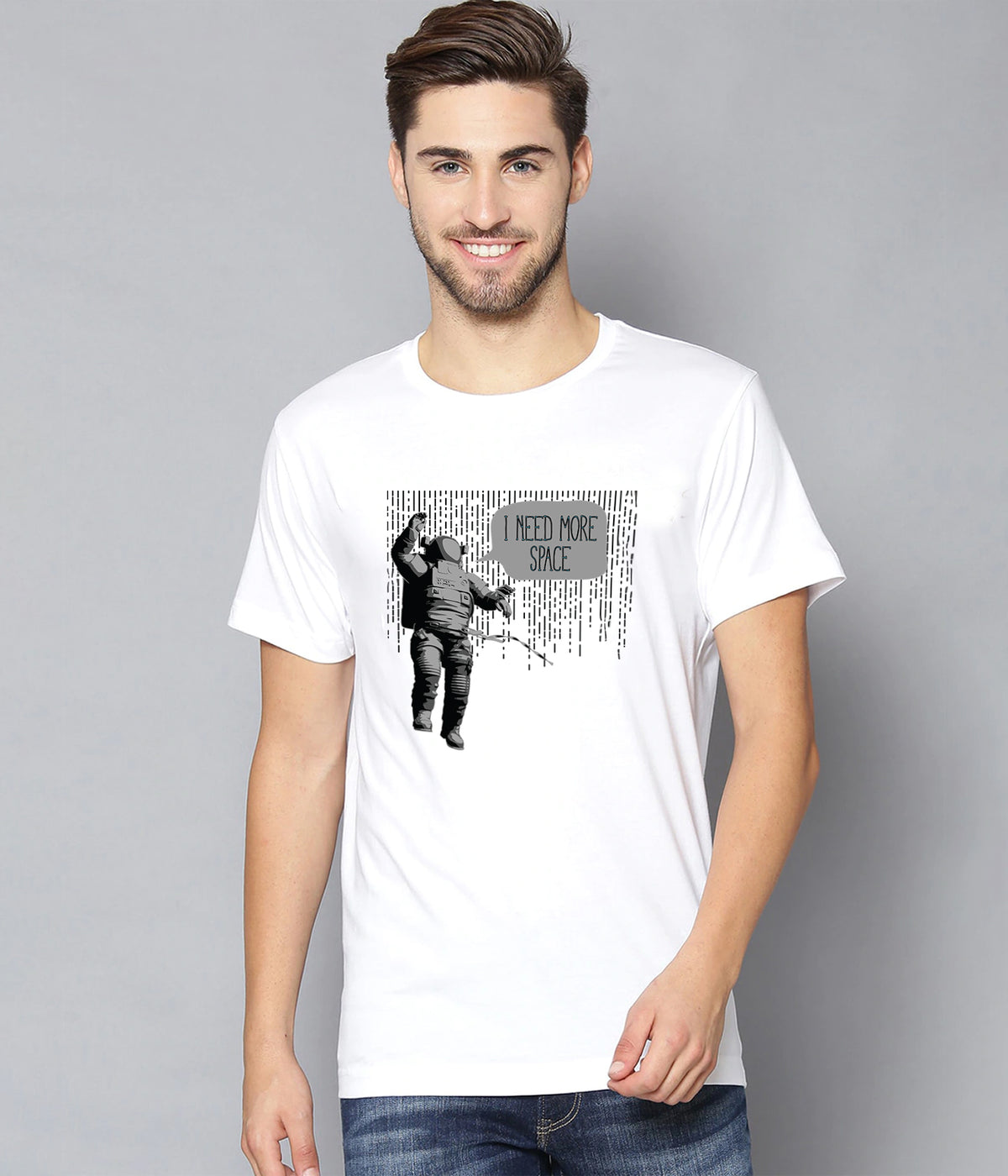 Semantic Graphic Cotton T-shirt - Need More Space - Semantic
