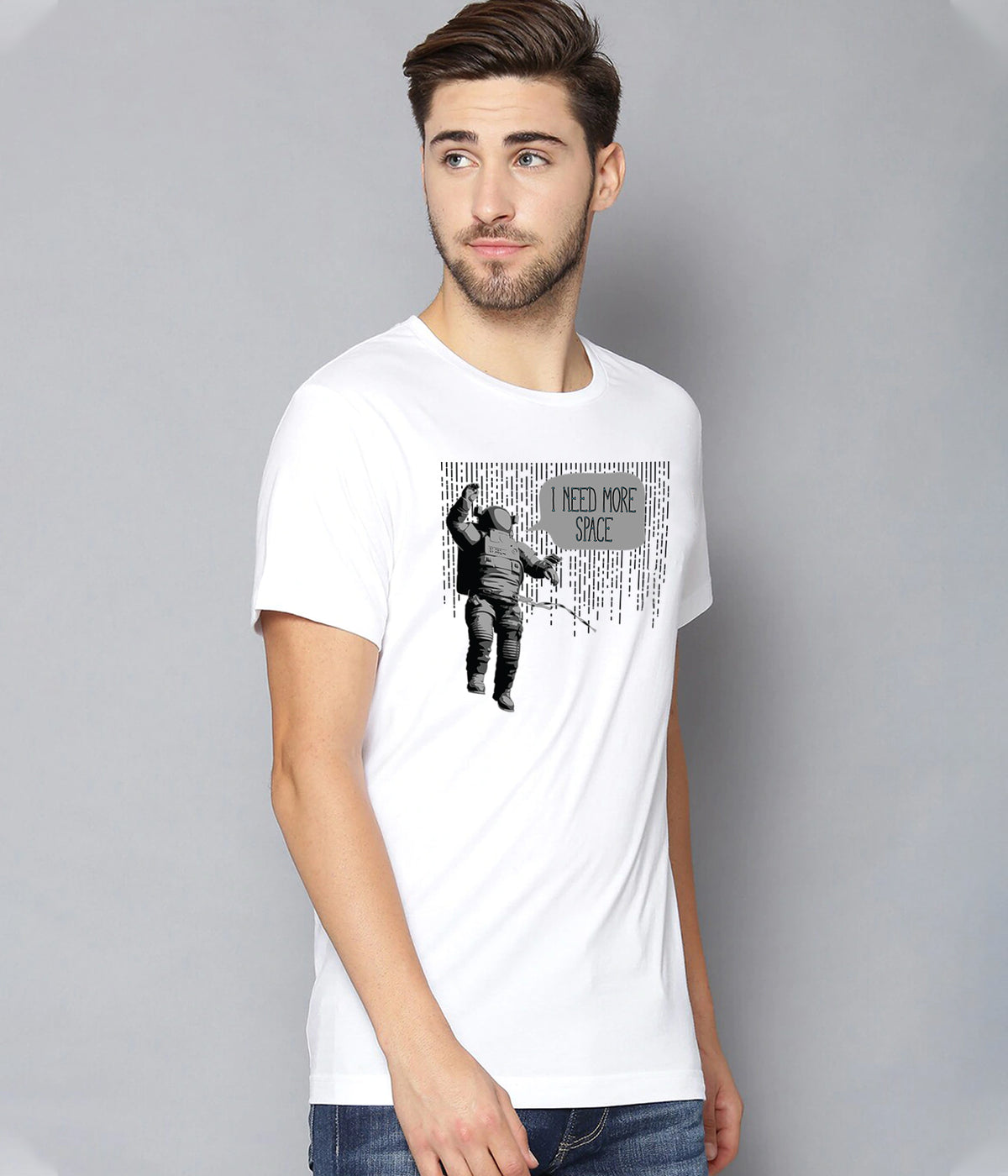 Semantic Graphic Cotton T-shirt - Need More Space