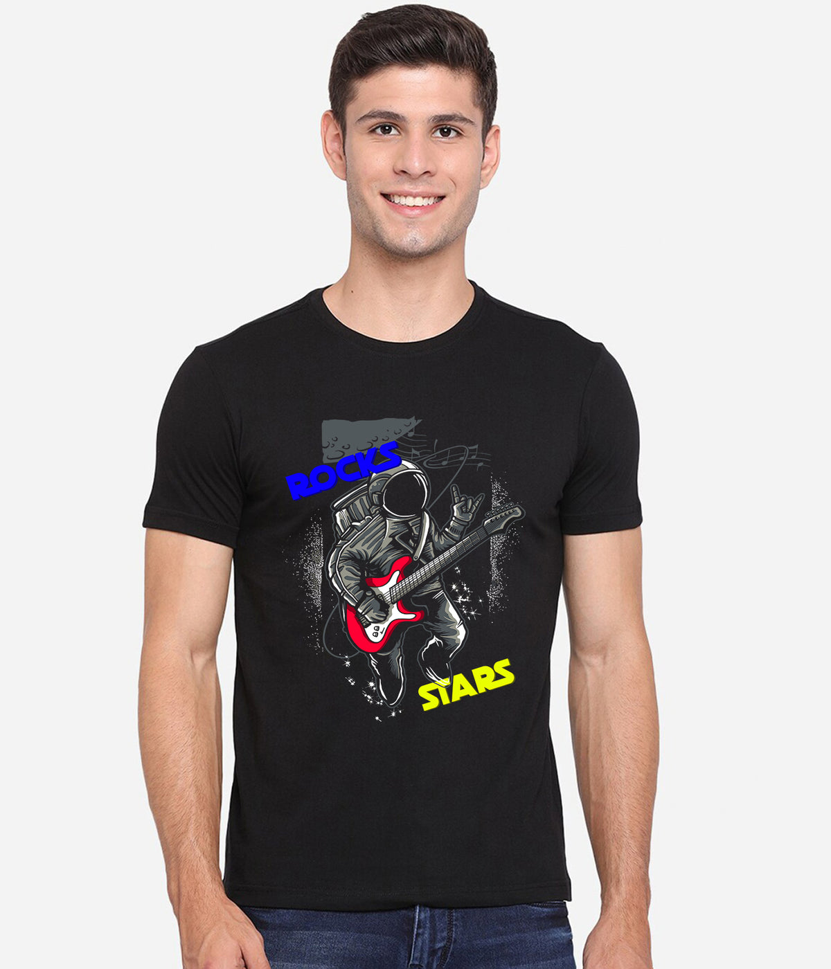 Semantic Graphic Cotton T-shirt - Rocks And Stars - Semantic