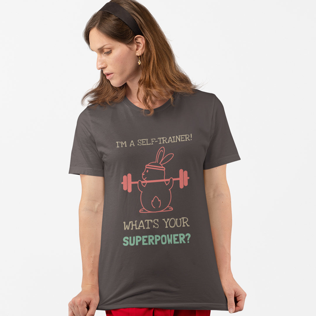 Semantic Graphic Cotton T-shirt - Self Trainer (Regular Fit)