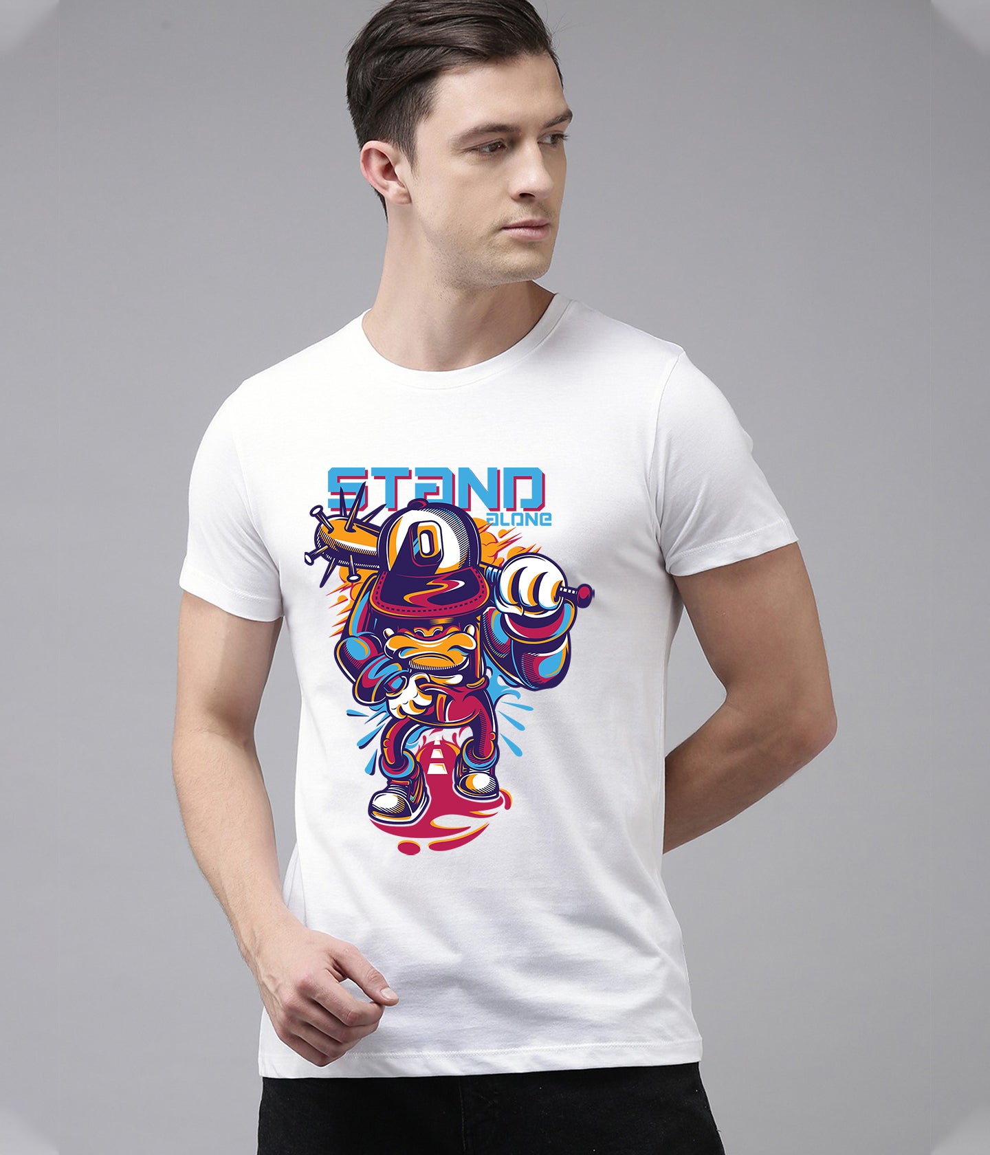 Semantic Graphic Cotton T-shirt - Stand Alone