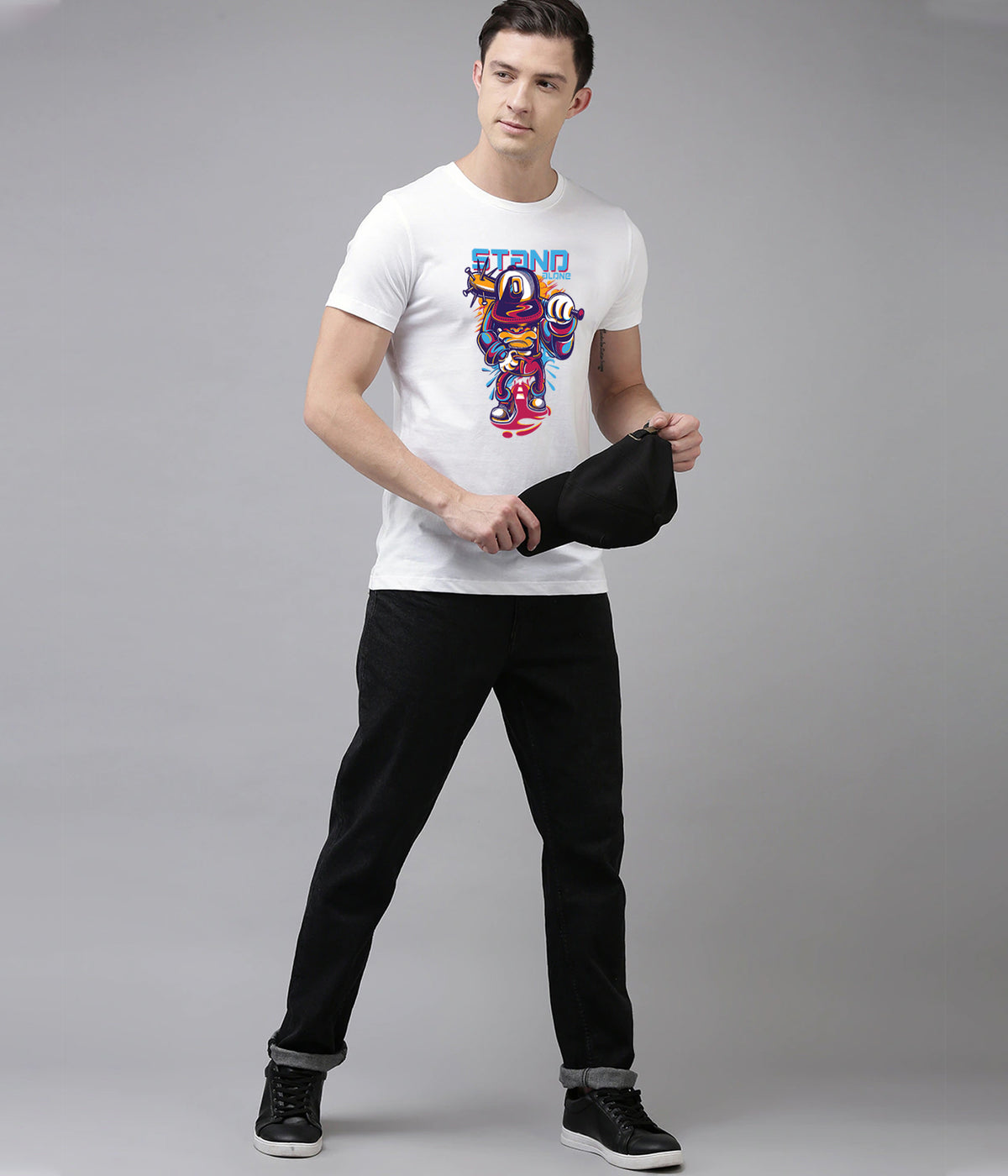 Semantic Graphic Cotton T-shirt - Stand Alone