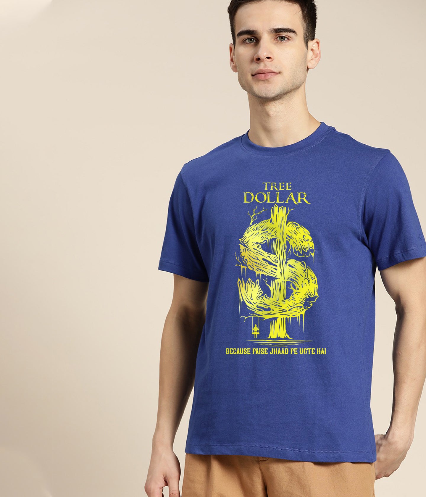 Semantic Graphic Cotton T-shirt - Tree Dollar