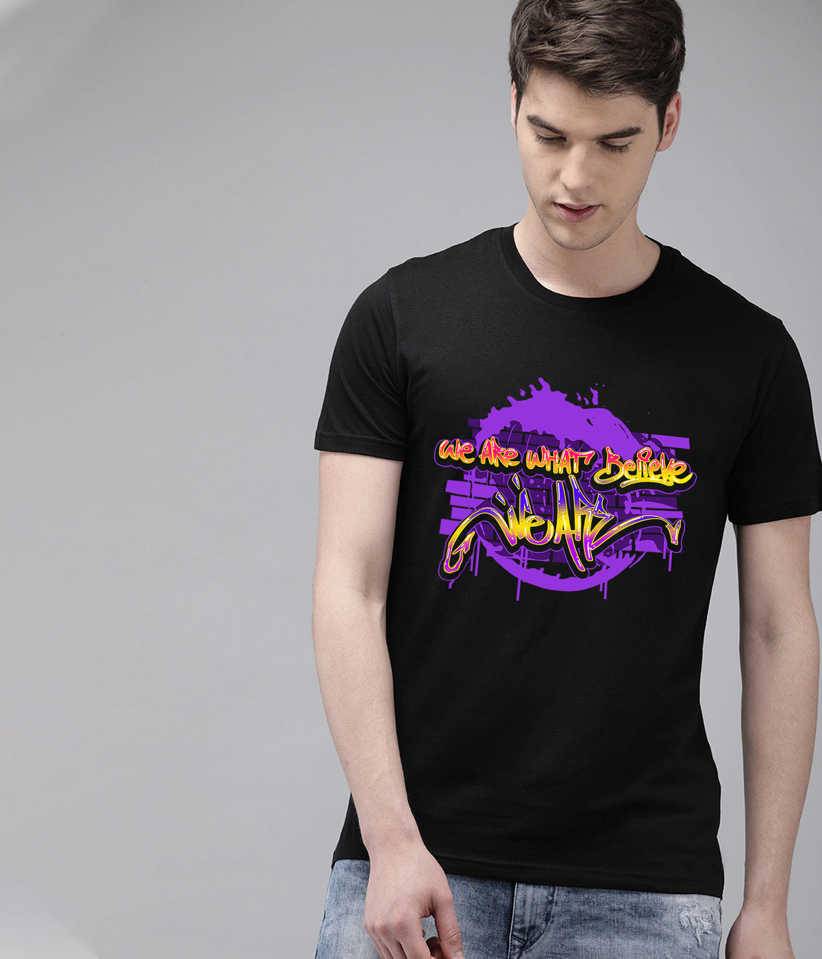 Semantic Graphic Cotton T-shirt - We Believe - Semantic