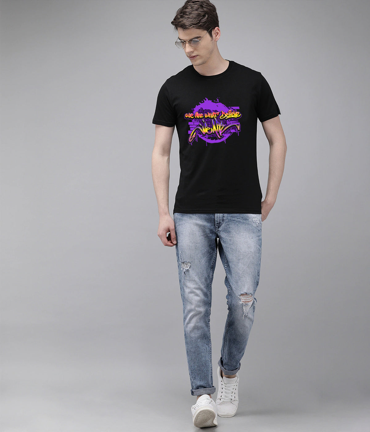Semantic Graphic Cotton T-shirt - We Believe