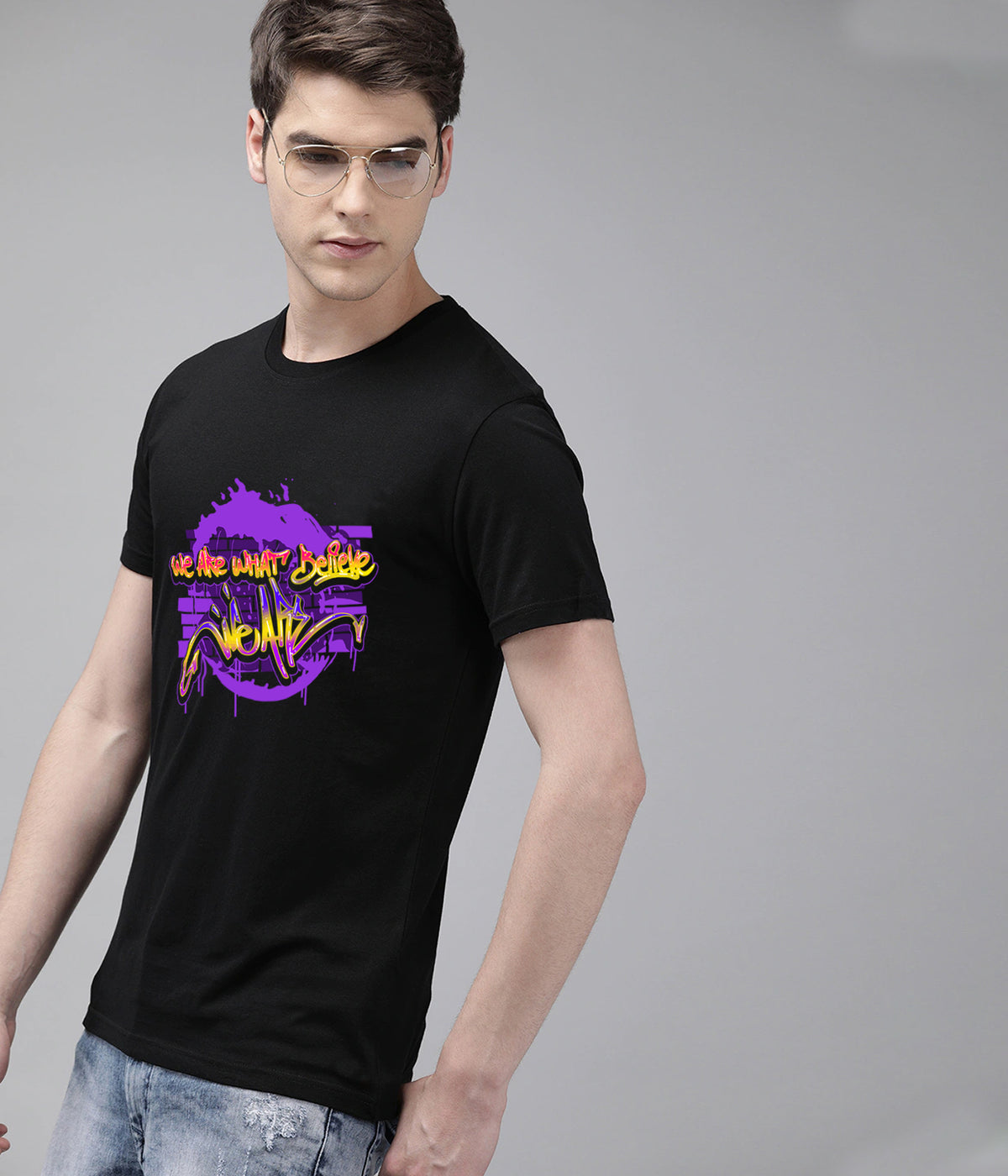 Semantic Graphic Cotton T-shirt - We Believe