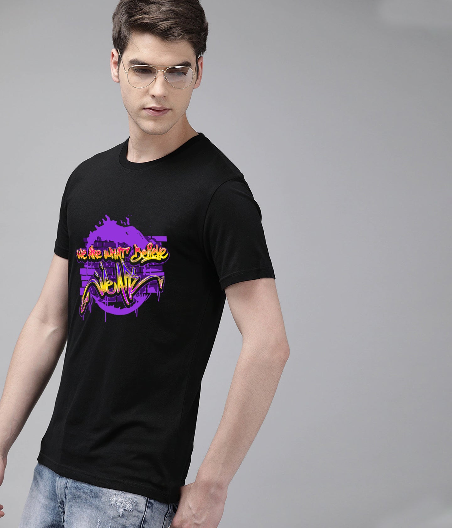 Semantic Graphic Cotton T-shirt - We Believe - Semantic