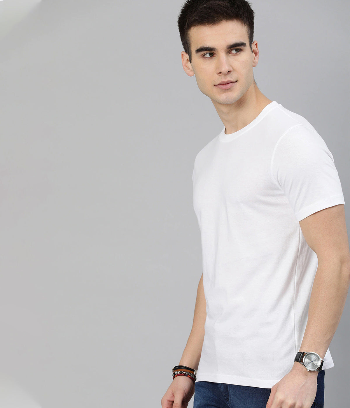 Semantic Half Sleeve Cotton T-shirt - Solid (Available in Colours)