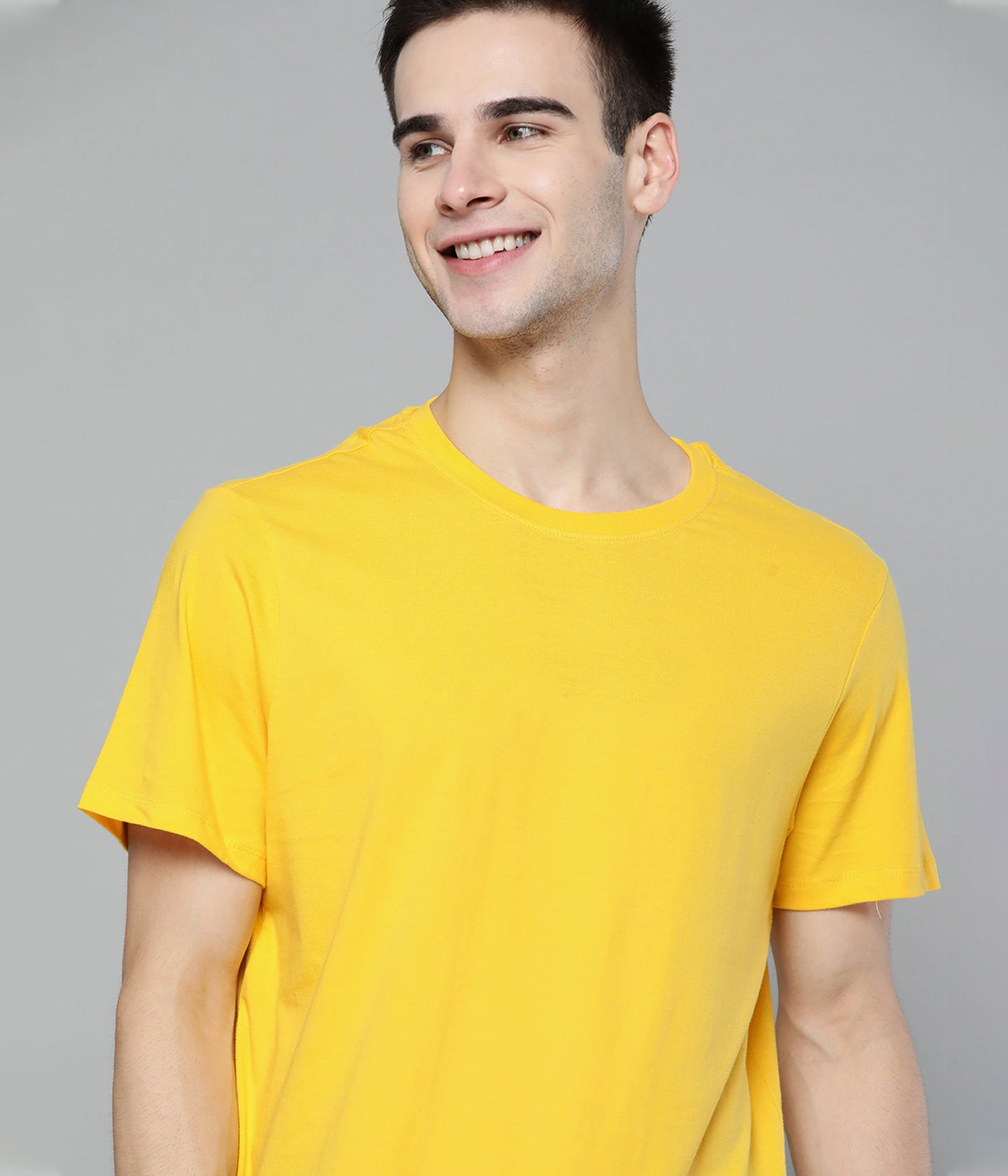 Solid Yellow T-shirt for Men -Soft&Comfortable