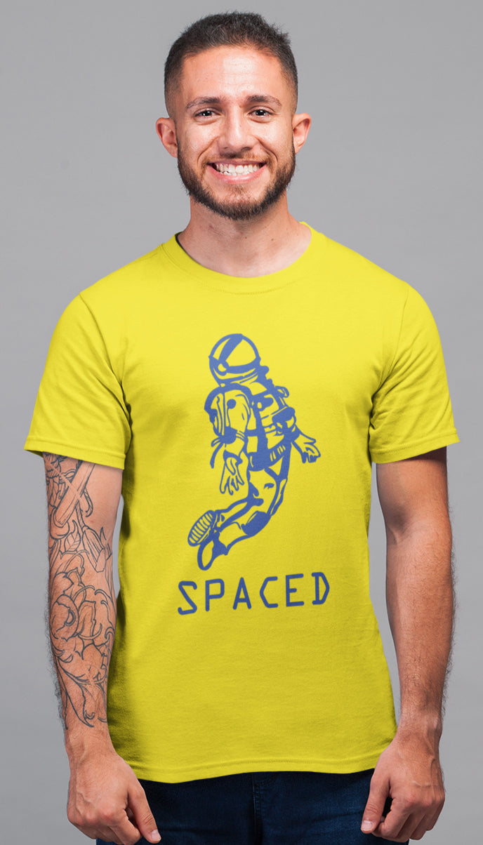 Semantic Half Sleeve Cotton T-shirt - Printed Spaced