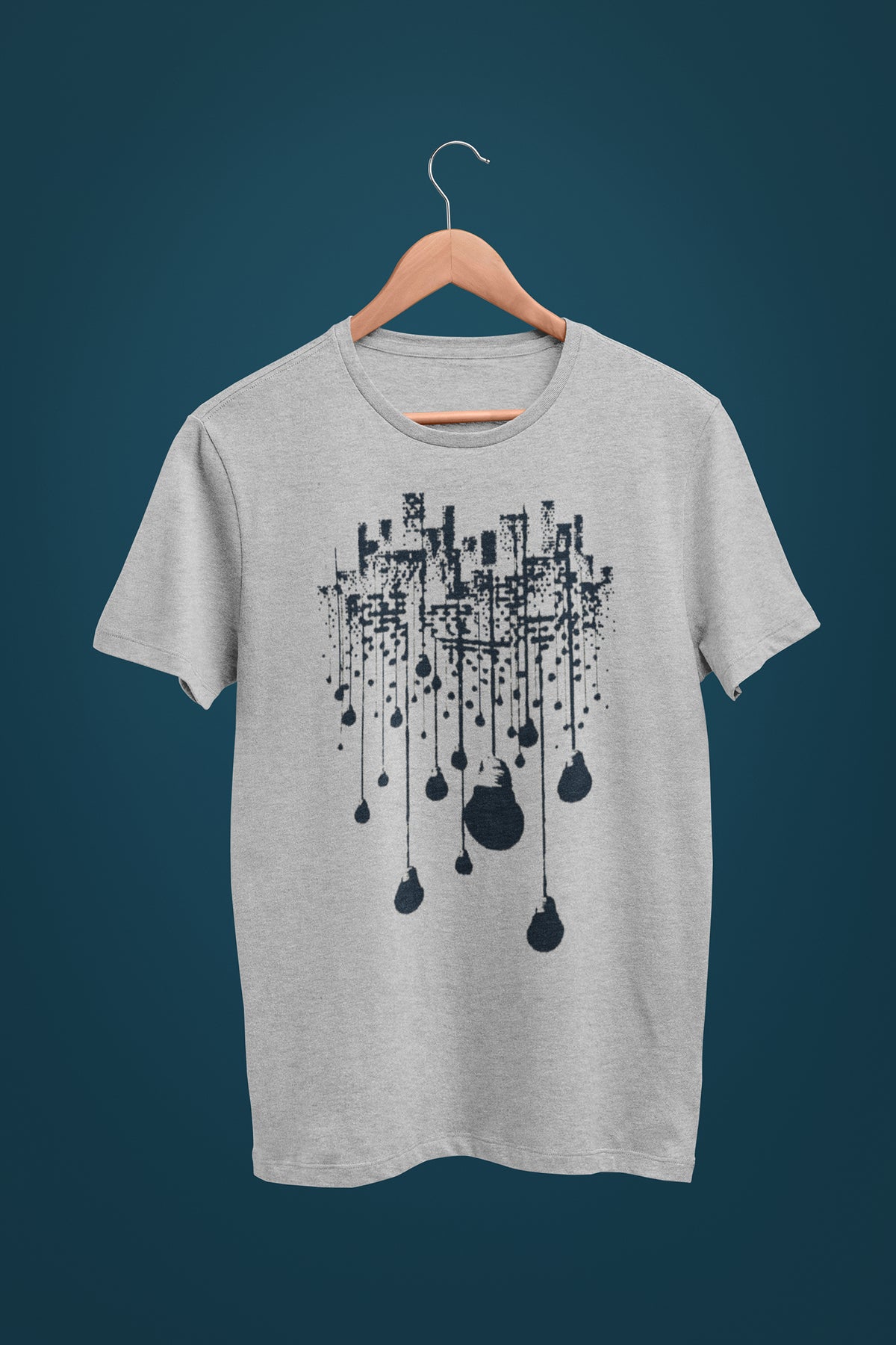 Semantic Half Sleeve Cotton T-shirt - Printed Lights