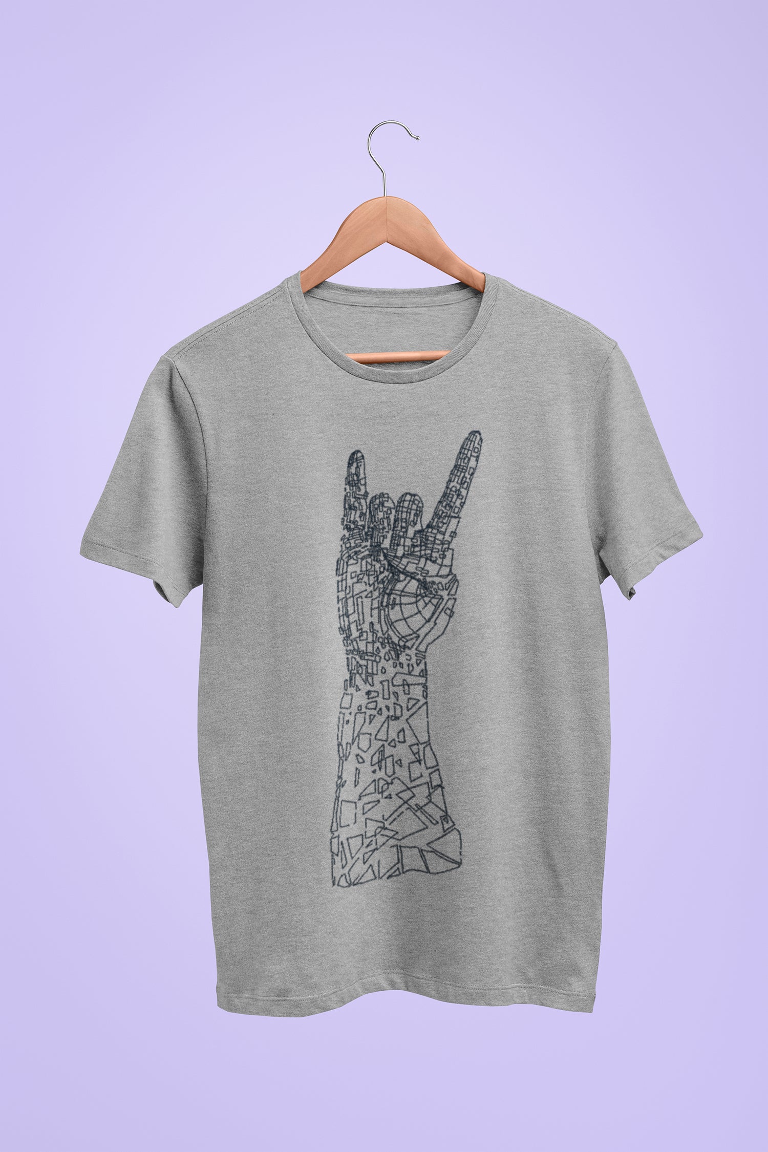 Semantic Half Sleeve Cotton T-shirt - Printed Broken Peace