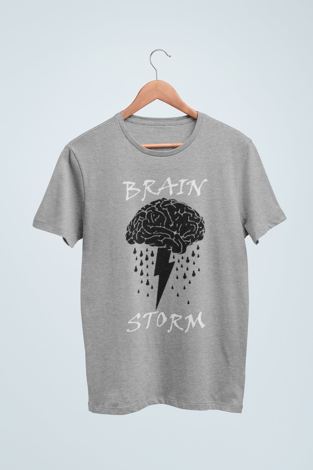 Semantic Half Sleeve Cotton T-shirt - Printed Brain Storm
