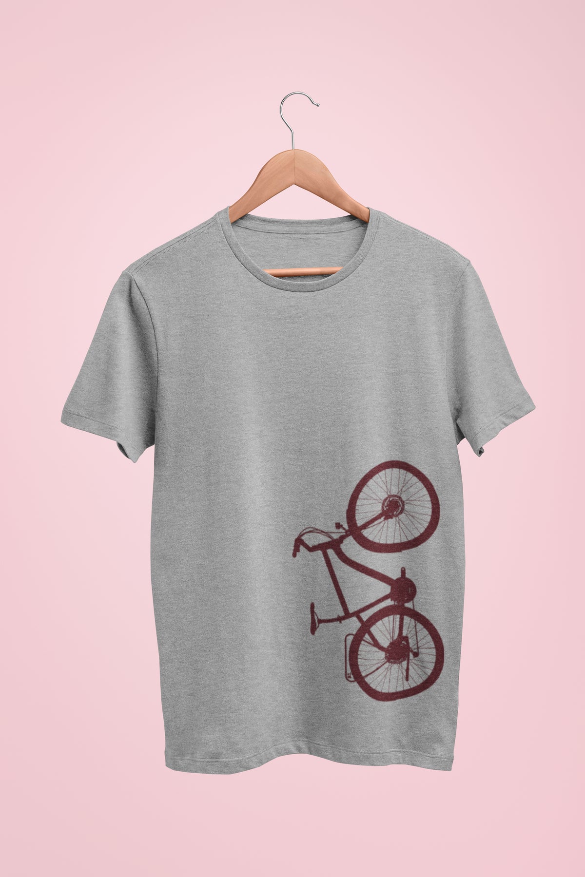 Semantic Half Sleeve Cotton T-shirt - Printed Bicycle