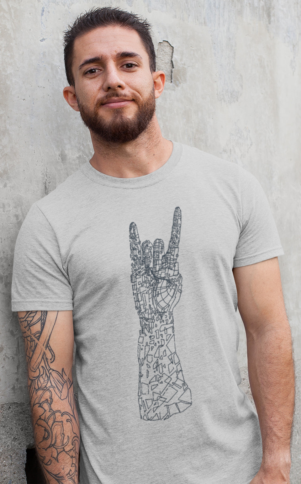Semantic Half Sleeve Cotton T-shirt - Printed Broken Peace