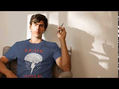 Semantic Half Sleeve Cotton T-shirt - Printed Brain Storm - Semantic