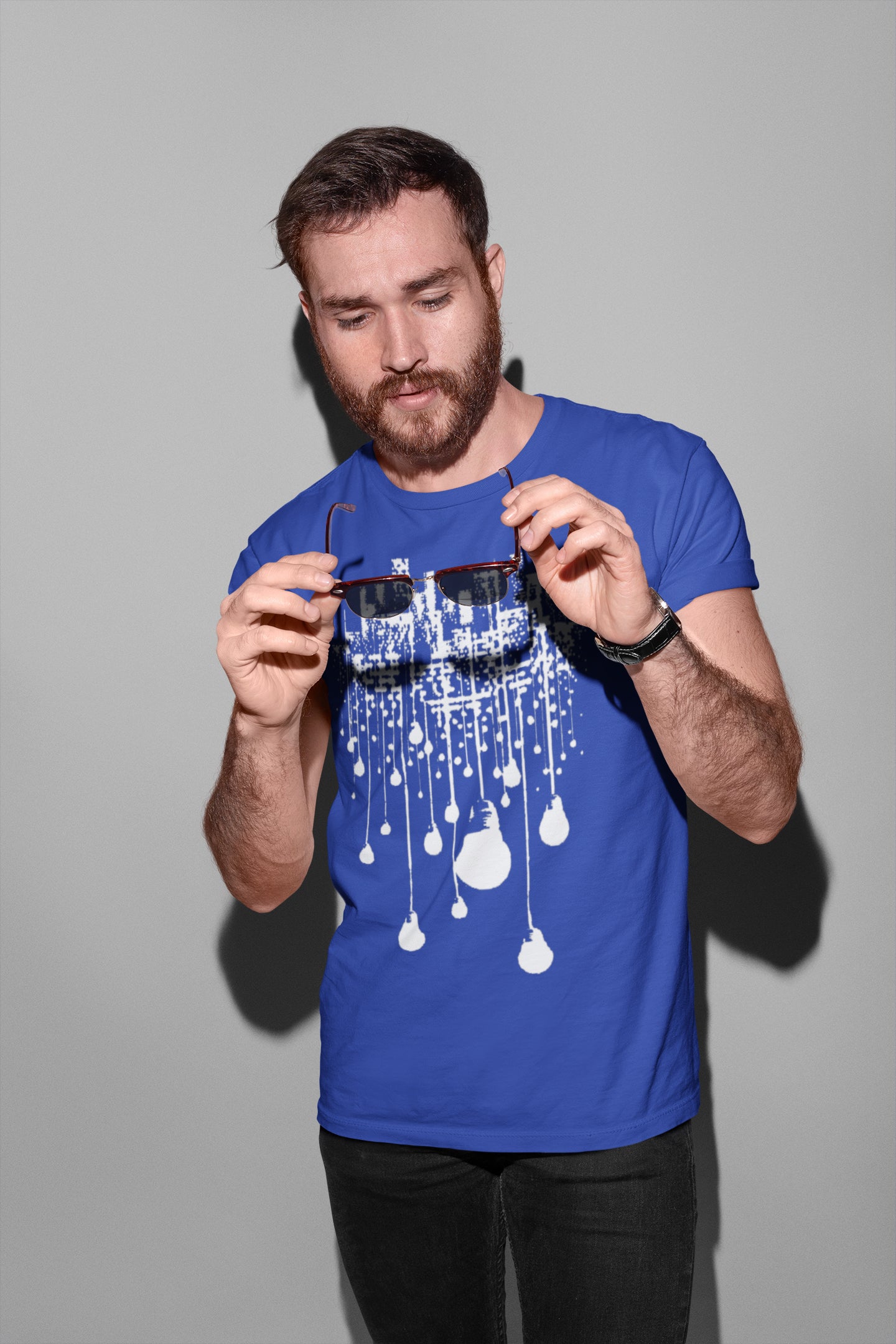 Semantic Half Sleeve Cotton T-shirt - Printed Lights
