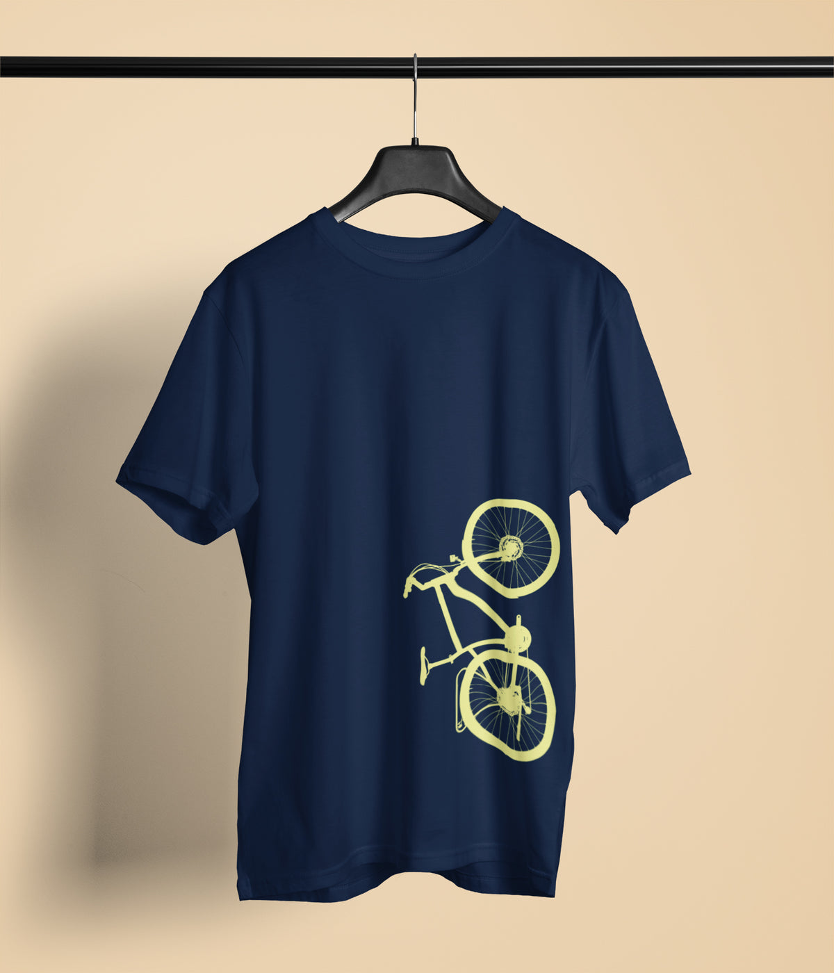 Semantic Half Sleeve Cotton T-shirt - Printed Bicycle