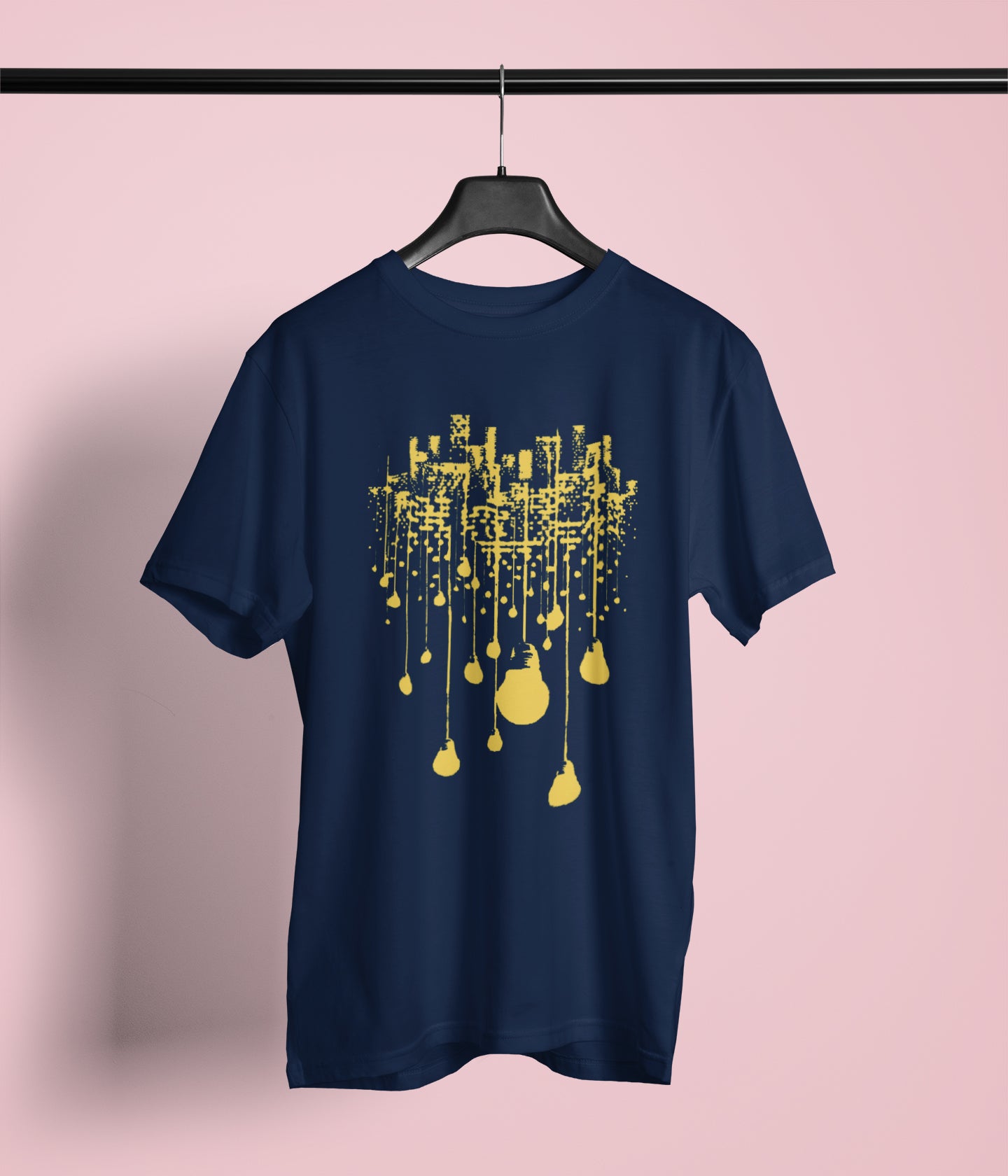 Semantic Half Sleeve Cotton T-shirt - Printed Lights