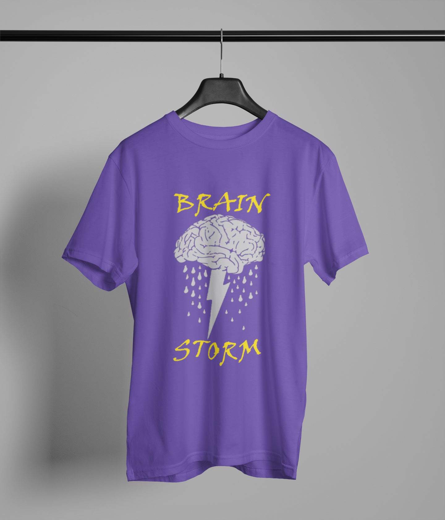 Semantic Half Sleeve Cotton T-shirt - Printed Brain Storm