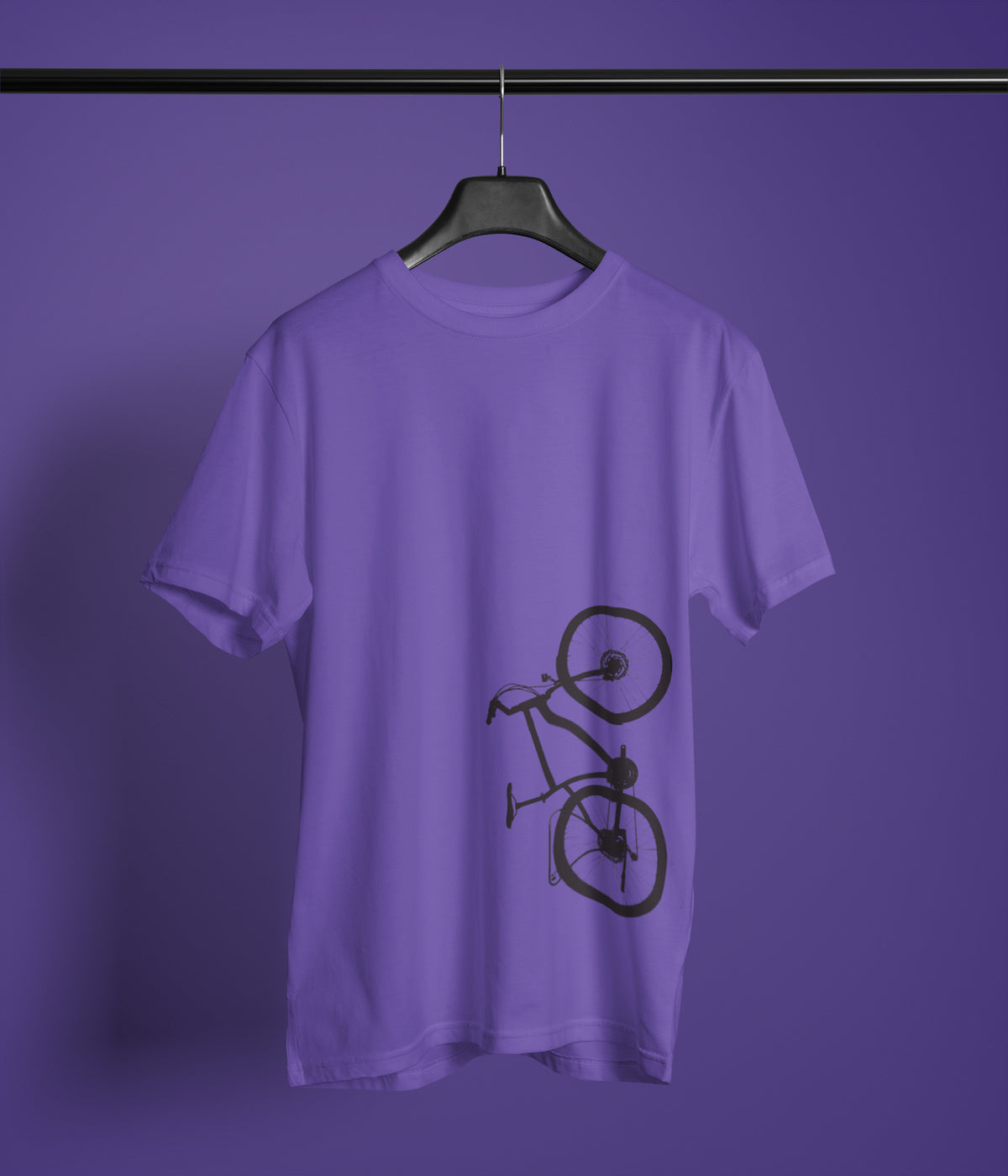 Semantic Half Sleeve Cotton T-shirt - Printed Bicycle
