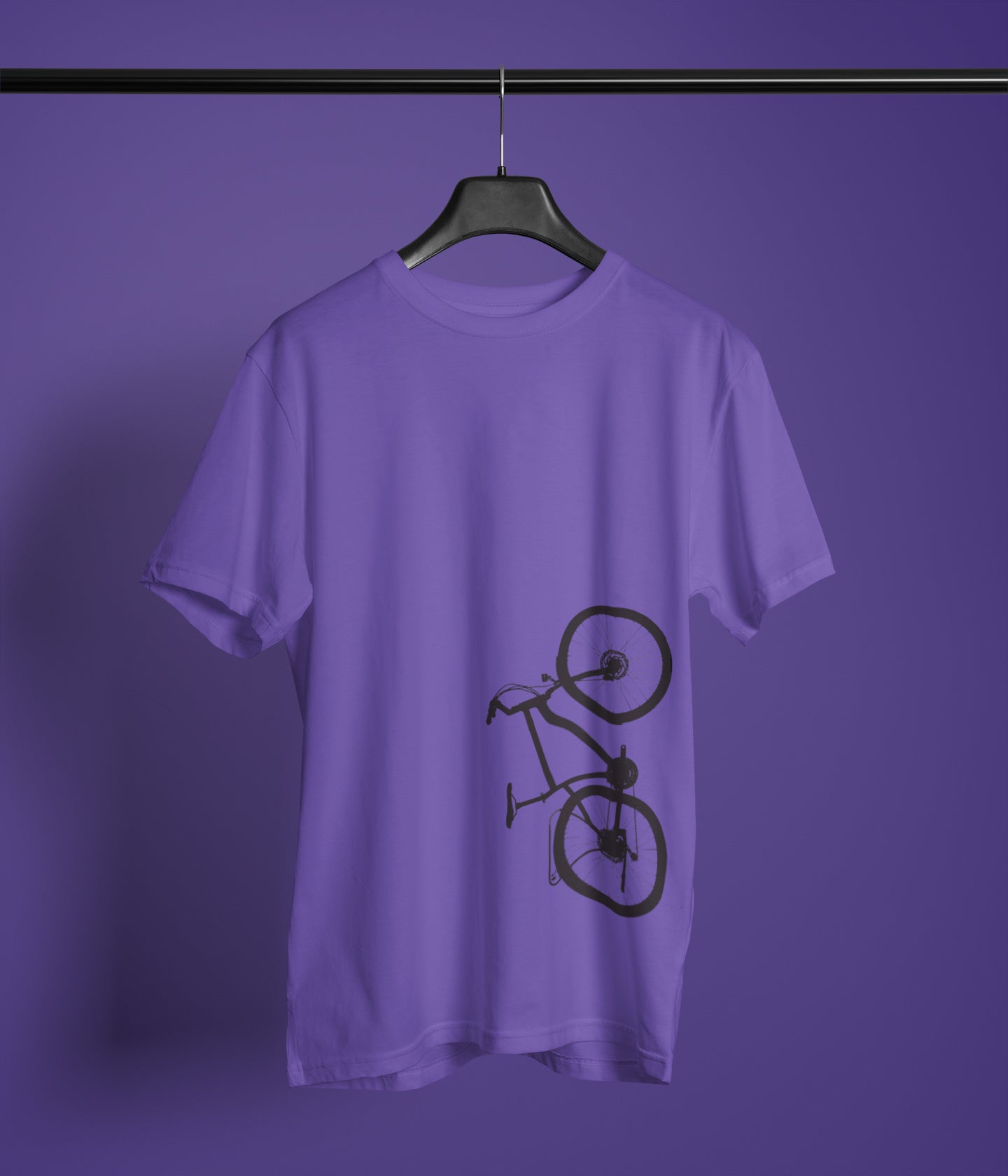 Semantic Half Sleeve Cotton T-shirt - Printed Bicycle